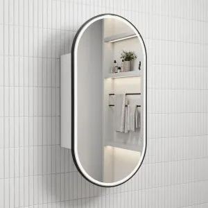 Beau Monde LED Shaving Cabinet - Matte White, Matte Black by Aulic, a Shaving Cabinets for sale on Style Sourcebook