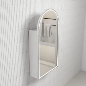 Canterbury LED Shaving Cabinet - Matte White, Brushed Nickel by Aulic, a Shaving Cabinets for sale on Style Sourcebook