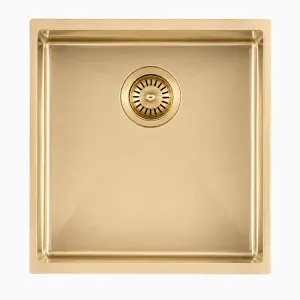 Stainless Steel Single Bowl Kitchen Sink Light Brushed Brass by Aquaperla, a Kitchen Sinks for sale on Style Sourcebook
