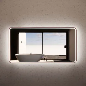 Brushed Copper Framed Rectangle LED Mirror by Aquaperla, a Illuminated Mirrors for sale on Style Sourcebook