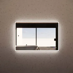 Brushed Copper Framed Rectangle LED Mirror by Aquaperla, a Illuminated Mirrors for sale on Style Sourcebook