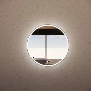 Brushed Copper Framed Round LED Mirror by Aquaperla, a Illuminated Mirrors for sale on Style Sourcebook