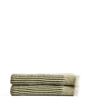 Lideba green striped cotton blanket 100 x 170cm by null, a Throws for sale on Style Sourcebook