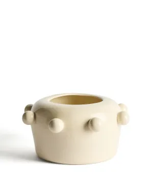 Odra vase in ecru ceramic with glossy finish 17cm by null, a Statues & Ornaments for sale on Style Sourcebook