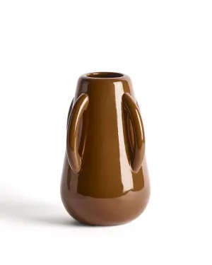 Odra vase in brown ceramic with glossy finish 25.5cm by null, a Vases & Jars for sale on Style Sourcebook