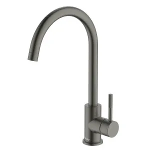 Abey Lucia Lead-Free Gooseneck Kitchen Mixer Tap with Knurled Handle Gunmetal 3K4-KGM-LF by Abey, a Kitchen Taps & Mixers for sale on Style Sourcebook