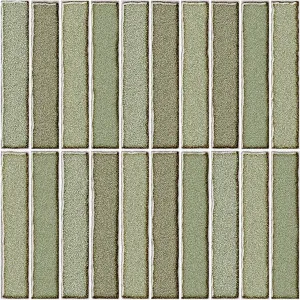 Zen Fingers (150x25) Matcha (Gloss) 300x300 by Sanctuary Makers, a Mosaic Tiles for sale on Style Sourcebook