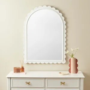 Lux Scalloped Edge Wall Mirror - White - Mocka by Mocka., a Mirrors for sale on Style Sourcebook