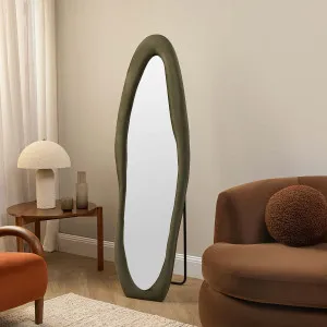 Lennon Upholstered Full Length Mirror - Olive - Olive Green - Mocka by Mocka., a Mirrors for sale on Style Sourcebook