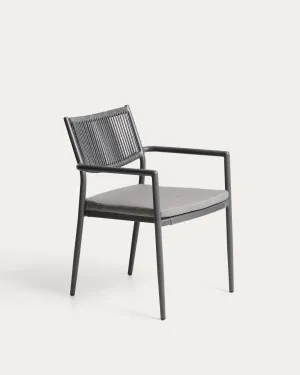 Argasi chair in graphite aluminium and dark grey synthetic rope cord by null, a Outdoor Chairs for sale on Style Sourcebook