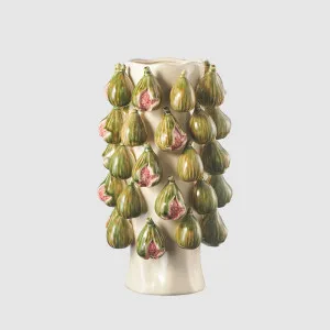 Capri Fig Vase Green & Cream by Florabelle Living, a Statues & Ornaments for sale on Style Sourcebook