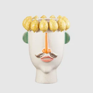 Capri Face Vase Lemon by Florabelle Living, a Statues & Ornaments for sale on Style Sourcebook