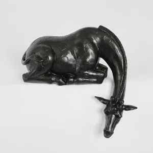 Marcel Sitting Giraffe Sculpture Black by Florabelle Living, a Statues & Ornaments for sale on Style Sourcebook