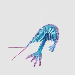 Lester Glitter Prawn Ornament Blue Pink by Vixen & Velvet, a Statues & Ornaments for sale on Style Sourcebook