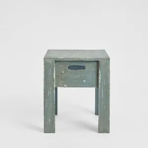 Arles Wooden Stool Light Blue by PERFECT PIECES, a Ottomans for sale on Style Sourcebook
