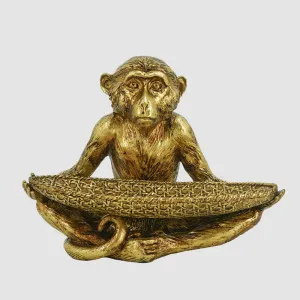 Simeon Monkey Dish Gold by Florabelle Living, a Statues & Ornaments for sale on Style Sourcebook