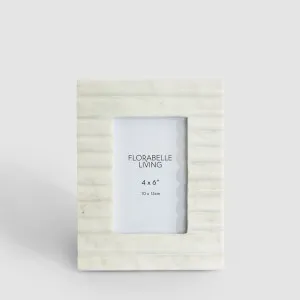 Cici Ribbed 4 x 6" Photo Frame Marble by Florabelle Living, a Prints for sale on Style Sourcebook