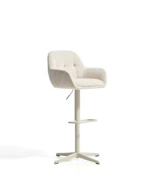 Dorina beige chenille swivel stool with beige-finish steel legs by Kave Home, a Bar Stools for sale on Style Sourcebook