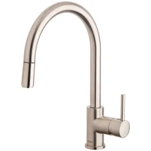 Armando Vicario Gooseneck Side Lever Pull Out Kitchen Mixer Tap Brushed Nickel SK5-AV-BN-LF by Armando Vicario, a Kitchen Taps & Mixers for sale on Style Sourcebook