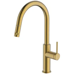 Abey Poco Pull Out Kitchen Mixer Tap Brushed Brass 6K1-BB-LF by Abey, a Kitchen Taps & Mixers for sale on Style Sourcebook