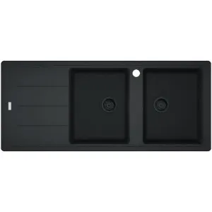 Franke Basis Double Bowl Sink Kit, Matte Black, Left Hand by Franke, a Kitchen Sinks for sale on Style Sourcebook