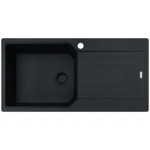 Franke Urban Fragranite Matte Black Right Hand Single Bowl Sink with Drainer Kit by Franke, a Kitchen Sinks for sale on Style Sourcebook