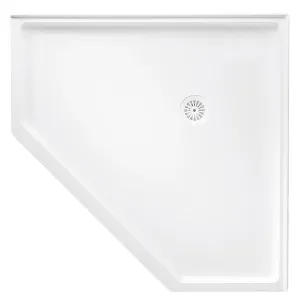 Marbletrend Flinders Polymarble Rear Outlet Corner Shower Base 914mm X 914mm by Marble trend, a Showers for sale on Style Sourcebook