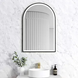 Otti LED Archie Metal Frame Mirror Black by Otti, a Vanity Mirrors for sale on Style Sourcebook