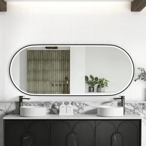 Otti LED Noosa 1800(W)x750(H) Black Metal Frame Mirror by Otti, a Vanity Mirrors for sale on Style Sourcebook