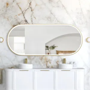Otti LED Noosa 1800(W)x750(H) Gold Metal Frame Mirror by Otti, a Vanity Mirrors for sale on Style Sourcebook