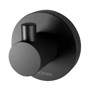 Phoenix Radii Robe Hook Round Plate Matte Black by PHOENIX, a Shelves & Hooks for sale on Style Sourcebook
