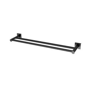 Phoenix Radii Double Towel Rail 600mm Square Plate Matte Black by PHOENIX, a Towel Rails for sale on Style Sourcebook