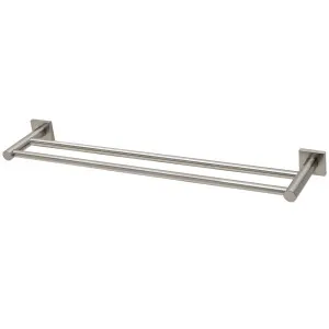 Phoenix Radii Double Towel Rail 600mm Square Plate Brushed Nickel by PHOENIX, a Towel Rails for sale on Style Sourcebook