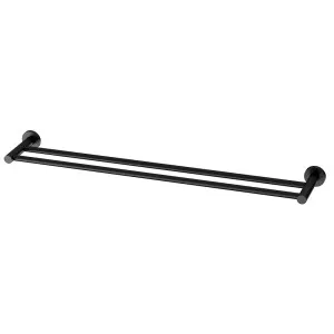 Phoenix Radii Double Towel Rail 800mm Round Plate Matte Black by PHOENIX, a Towel Rails for sale on Style Sourcebook