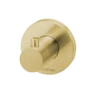 Phoenix Radii Robe Hook Round Plate Brushed Gold by PHOENIX, a Shelves & Hooks for sale on Style Sourcebook