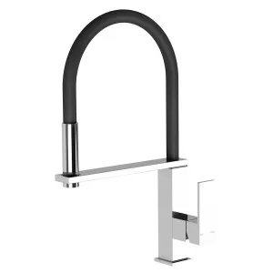 Phoenix Vezz Flexible Hose Sink Mixer Square Chrome-Black by PHOENIX, a Kitchen Taps & Mixers for sale on Style Sourcebook
