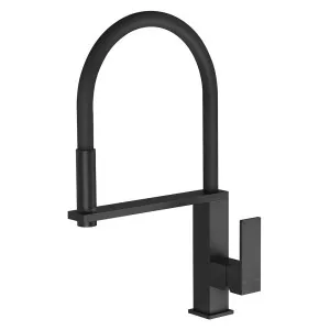 Phoenix Vezz Flexible Hose Sink Mixer Square Matte Black by PHOENIX, a Kitchen Taps & Mixers for sale on Style Sourcebook