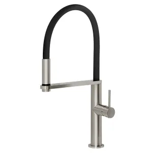 Phoenix Blix Flexible Hose Sink Mixer Round Brushed Nickel by PHOENIX, a Kitchen Taps & Mixers for sale on Style Sourcebook