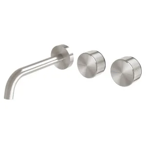 Phoenix Axia Wall Basin - Bath Curved Outlet Hostess Set 180mm Brushed Nickel by PHOENIX, a Bathroom Taps & Mixers for sale on Style Sourcebook