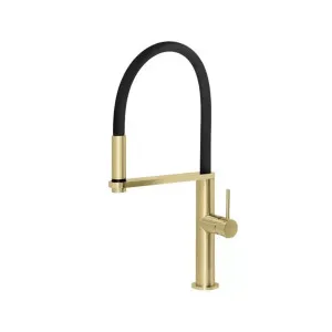 Phoenix Blix Flexible Hose Sink Mixer Round Brushed Gold by PHOENIX, a Kitchen Taps & Mixers for sale on Style Sourcebook