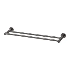 Phoenix Radii Double Towel Rail 600mm Round Plate Brushed Carbon by PHOENIX, a Towel Rails for sale on Style Sourcebook