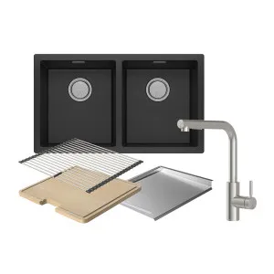 Phoenix Sink Package 1 - Matte Black Sink & Stainless Steel Mixer by PHOENIX, a Kitchen Sinks for sale on Style Sourcebook