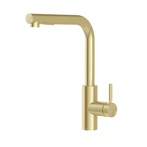 Phoenix Vivid MKII Pull Out Sink Mixer 230mm L Shaped Brushed Gold by PHOENIX, a Kitchen Taps & Mixers for sale on Style Sourcebook