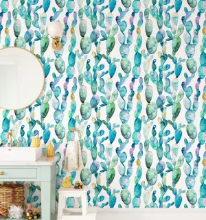 Super Fun Cactus Wallpaper by oliveetoriel.com, a Wallpaper for sale on Style Sourcebook