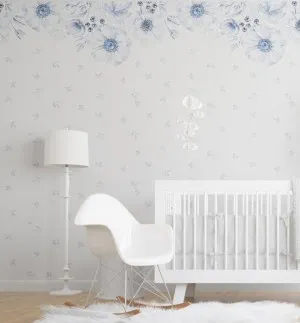 Blue Anemone Wallpaper Mural by oliveetoriel.com, a Wallpaper for sale on Style Sourcebook