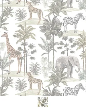 African Adventure Wallpaper | 2 Colour Options by oliveetoriel.com, a Wallpaper for sale on Style Sourcebook