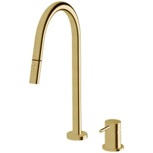 Sussex Taps Virgo Hob Set Pull Out Spray Tap LUXPVD Brushed Pure Gold VGHMSPOS01-60 by Sussex Taps, a Kitchen Taps & Mixers for sale on Style Sourcebook