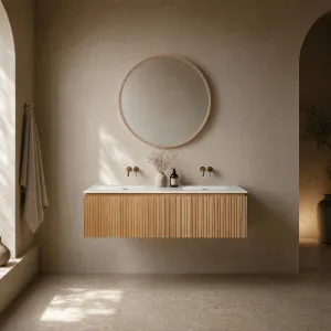 CALISTA - Ash Double-sink Bathroom Cabinet - 140 cm by European Lifestyle, a Bathroom Storage Cabinets for sale on Style Sourcebook