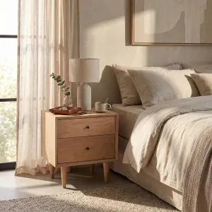 EUGENIE - Oak 2 Drawer Bedside Table by European Lifestyle, a Bedside Tables for sale on Style Sourcebook