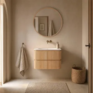 ENOLA - Ash 2 Drawer Bathroom Cabinet - 80 cm by European Lifestyle, a Bathroom Storage Cabinets for sale on Style Sourcebook